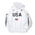thumbnail image 5 of Unisex America 250th Anniversary Hoodie USA Patriotic Hoodies 250 Anniversary USA Shirt Waffle American Flag Pullover 1776-2026 Sweatshirt Hooded(#01White,XXL), 5 of 5