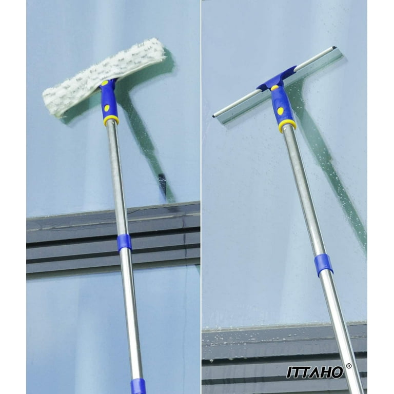 Window Cleaning Squeegee Microfiber Scrubber Combi with Long