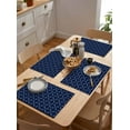 thumbnail image 6 of Placemats 1 Pack, Navy Blue Woven Placemat, Linen Place Mats for Kitchen/Dining Tables, Geometric Leaf Diamond Plaid Abstract Check Washable Table Mats for Party, 6 of 8