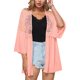 thumbnail image 2 of TRKIYQC Cárdigan de encaje de verano para mujer Manga larga acampanada Ver a través de frente abierto Cárdigan de verano Malla Sheer Kimono Coverup Beach TRKIYQC casual, 2 of 5