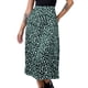 thumbnail image 1 of Falda Larga Casual Falda básica con estampado de leopardo Ranura lateral Traje de fiesta de noche con cremallera para mujer (Retro Green S) Ygjytge para Mujer verde retro T M, 1 of 8