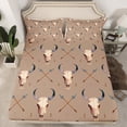 thumbnail image 2 of Castle Fairy Bull Skull Full Size Sheets 4-Piece for Teens,Exotic Style Breathable Bed Sheets,Western Theme Lightweight Sheet Sets,Breathable Home Decor, 2 of 7