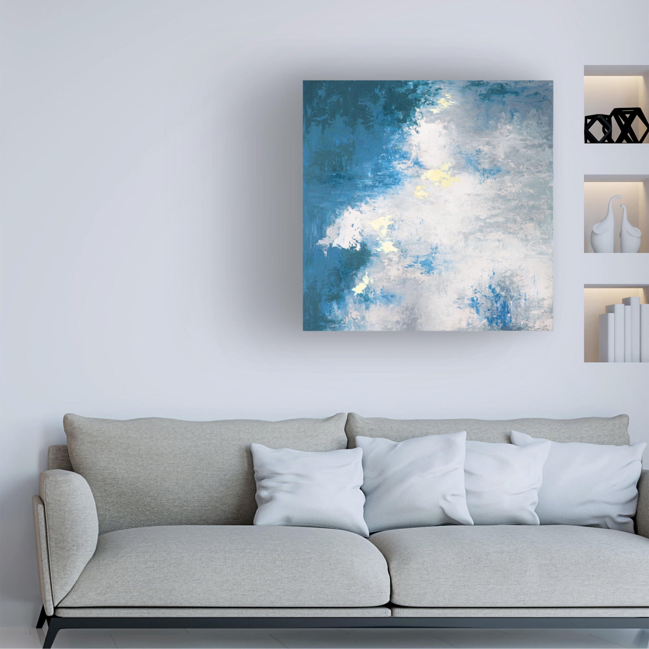 Trademark Fine Art Alyson Storms Abstract Blue Red Green 1 Canvas Wall Art