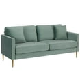 thumbnail image 4 of CosmoLiving by Cosmopolitan Highland Velvet Sofa with Pillows, Green, 4 of 15
