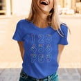 thumbnail image 3 of Plus Size Summer Shirt for Women Casual Printed Short Sleeve Crew Neck Tshirt Trendy Lighweight Tops (XS, Blue), 3 of 8