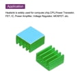 thumbnail image 4 of Uxcell 20Pcs 9x9x5mm Heatsink Aluminum Radiator With Thermal Blue Sticker for Chip CPU, Power Transistor, FET, IC,Green, 4 of 6