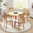 thumbnail image 5 of Costway 2 PCS Linen Fabric Upholstered Kitchen Armless Chairs with Rubber Wood Frame Natural, 5 of 10