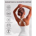 thumbnail image 4 of IBTOM CASTLE Tank Top Built in Bra for Women - Sports Yoga Workout Tops Crop Halter Neck Womens Padded Sport Back Bras Cami White, 4 of 7