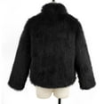 thumbnail image 7 of Womens Faux Fur Coat Winter Shaggy Casual Oversized Lapel Jackets Warm Fuzzy Short Outerwear Black S, 7 of 7