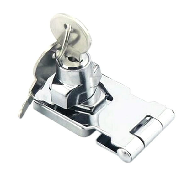 TFixol Door Lock Latch Cabinet Locks with Keys Hasp Lock Chrome Plated Garage Door Hasp Lock Staple Security Lock