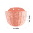 thumbnail image 3 of pstuiky Rattan-Textured Wall-Mounted Flower Pot Semi-Circular Plastic Planter for Indoor Outdoor Decor Large Size 25X16X15Cm, 3 of 6