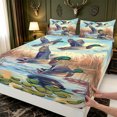 thumbnail image 4 of Manfei Flying Mallard Duck Bed Sheets,Farmhouse Bird Full Size Sheets,4 Pieces,1 Flat Sheet,1 Fitted Sheet and 2 Pillowcases, 4 of 6