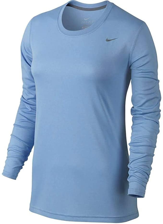 Nike 453182-448: Women's Dri-Fit Legend Sky Blue Long Sleeve T-Shirt ...