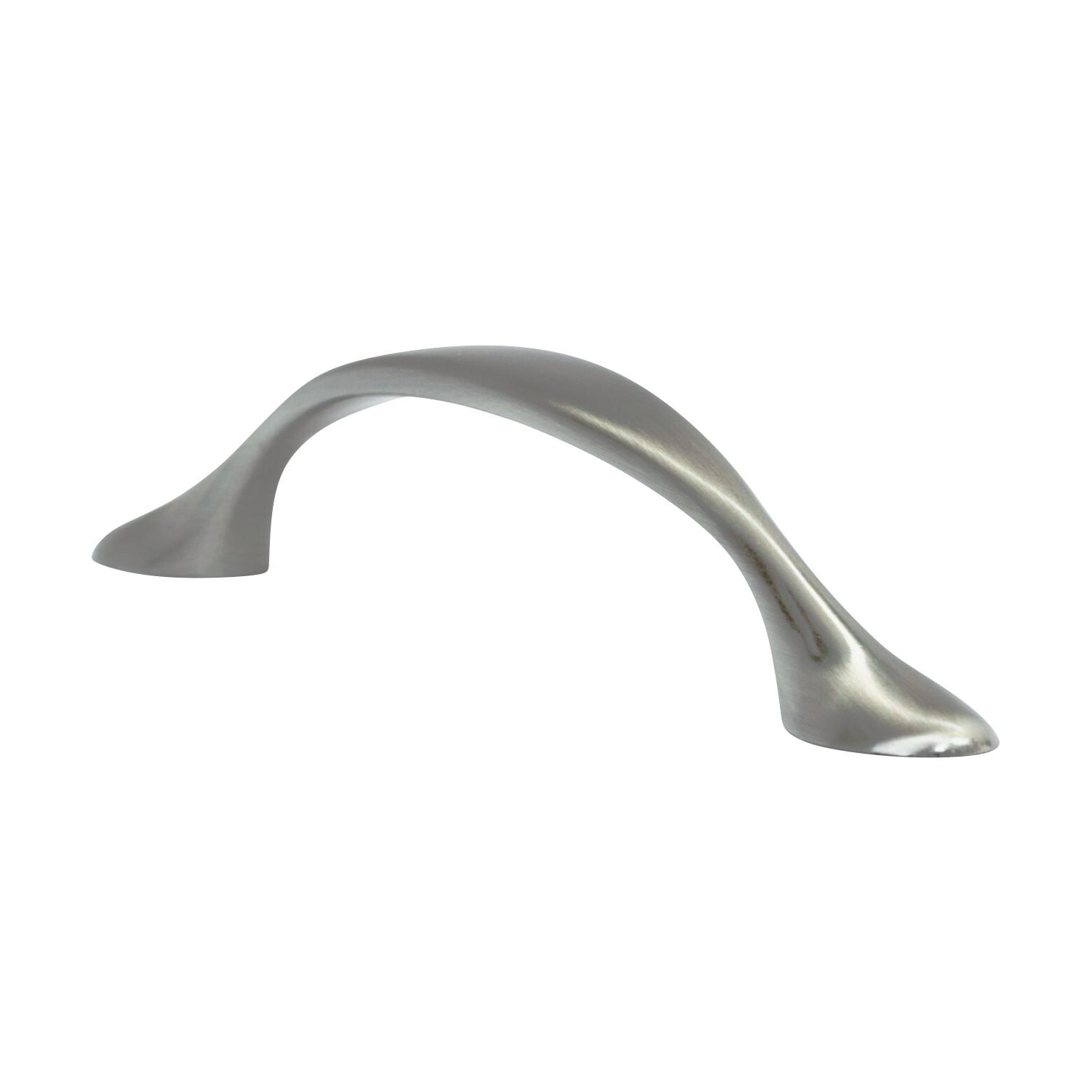 10 Pack Flare Style 3-3/4' (96mm) Inch Center To Center, Overall Length 4-31/32' Brushed Nickel, Contemporary Cabinet Hardware Pull / Handle