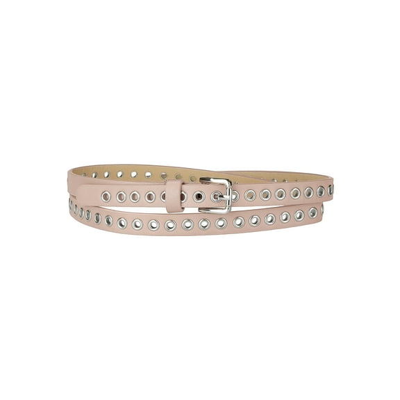 INSPIRE CHICGrommet Belt Leather Skinny Plus Size Waist Belts for Women Punk Rock Style 104.5cm/41.14'' Pink