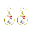 thumbnail image 1 of Feliz San Valentin flores quote Ear Dangle Golden Drop Earring Jewelry Mujer Unbranded M, 1 of 3