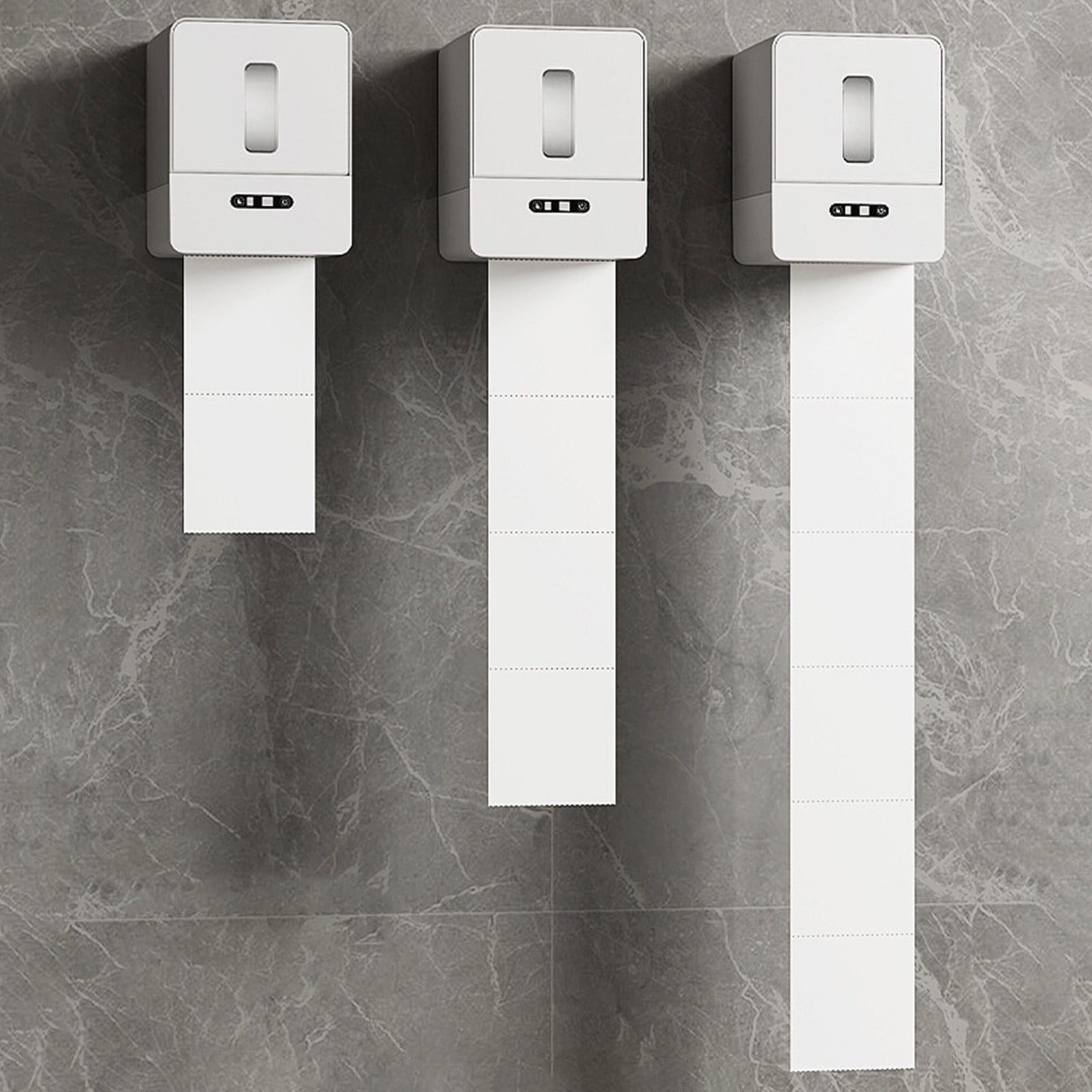 ZZkhGO Automatic Tissue Dispenser, Wall Mounted Paper Holder, Intelligent Sensor Toilet Roll Machine with LED Light
