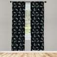 thumbnail image 2 of Ambesonne Jungle Babies Curtains, Rabbits Angry Wolves, Pair of 28"x95", Reseda Green Pale Grey, 2 of 4