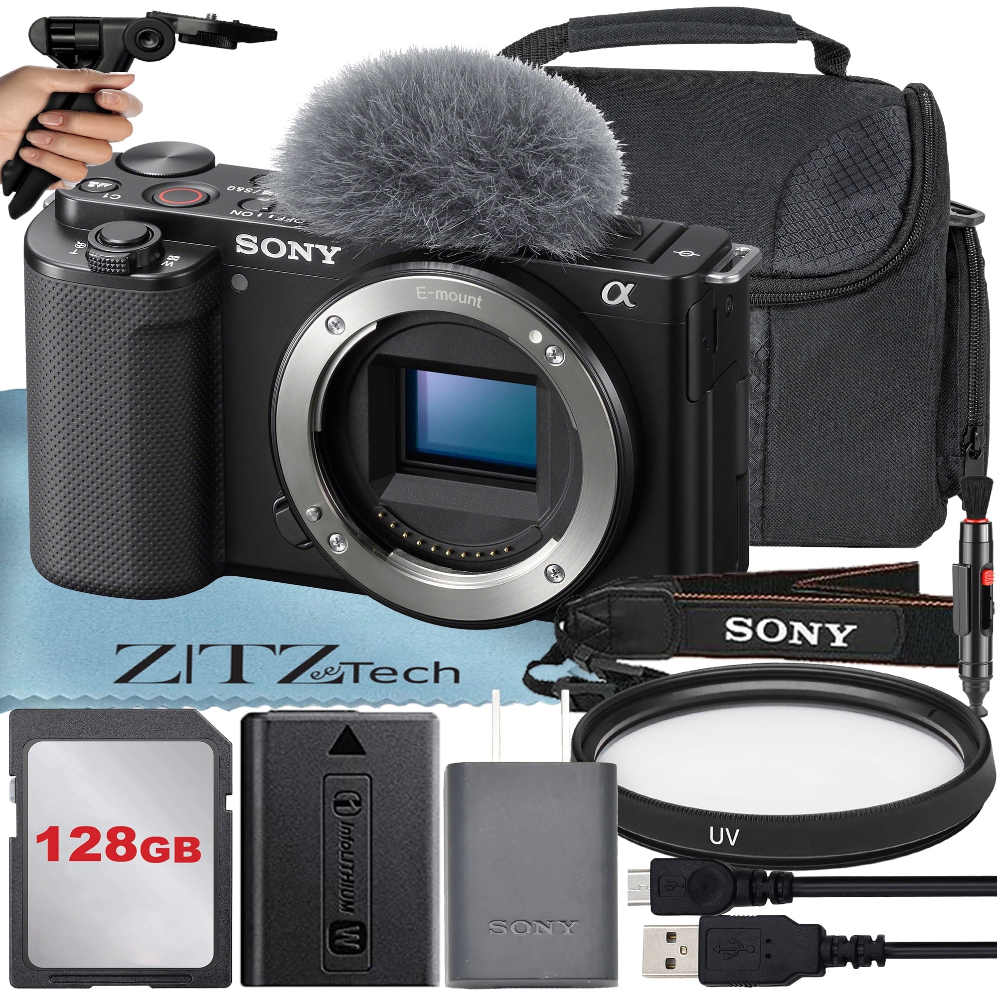 Sony ZV-1F Vlogging Camera, Black Bundle with 64GB SD Card