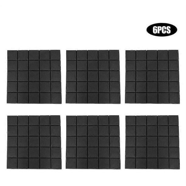 Lot de 6 panneaux acoustiques en mousse pour studio, 50 x 50 x 5 cm (noir)