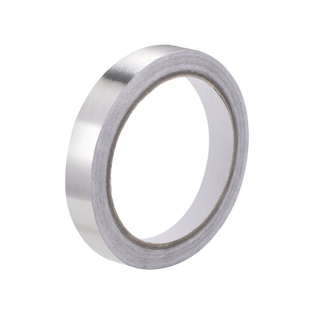 Uxcell 0.39'' Cinta de Aluminio de Alta Temperatura Adhesiva de Un Solo Lado Plateada 1 paquete