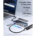 thumbnail image 4 of Hub USB-C ORICO OM28PR con carcasa SSD M.2 8 en 1 de 10 Gbps, 4 of 9