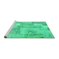 thumbnail image 2 of Ahgly Company Machine Washable Indoor Rectangle Patchwork Turquoise Blue Transitional Area Rugs, 7' x 10', 2 of 4