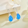 thumbnail image 4 of White Opal Earrings 925 Sterling Silver Hook Drop Teardrop Gemstone Earrings October Birthstone Dangle Earrings Jewelry Valentine's Day Gift for Women, 4 of 6