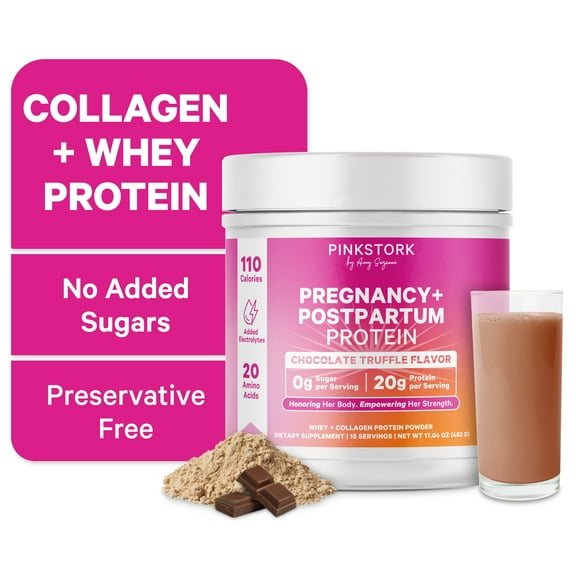 Pink Stork Pregnancy   Nursing Protein Powder, Chocolate, 15 Servings