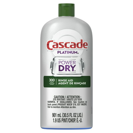 Cascade Platinum Dishwasher Rinse Aid, 30.5 fl oz (Best Rinse Aid For Hard Water)