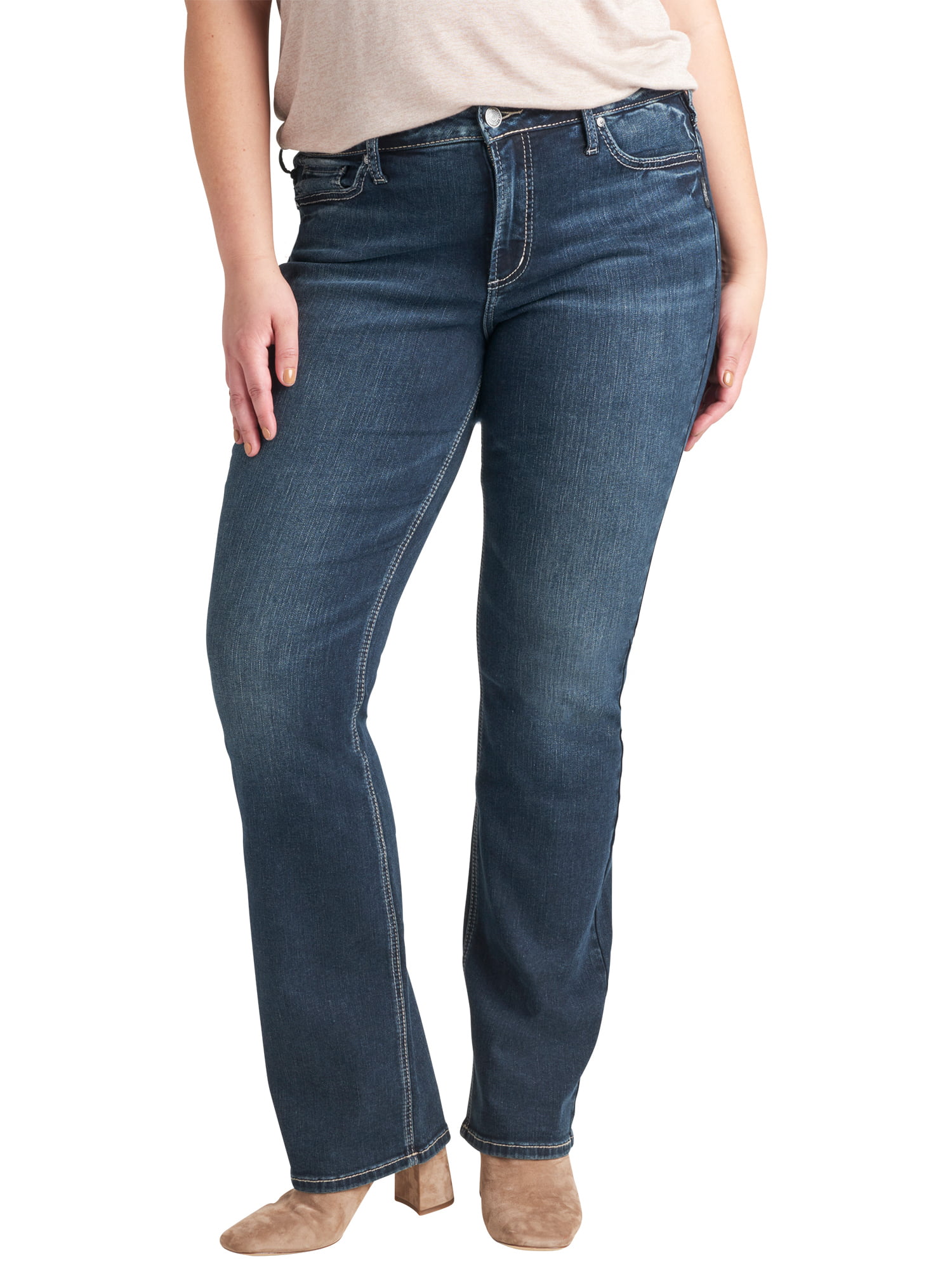 Women's Plus Size Suki Mid Rise Slim Bootcut Jeans Silver Jeans Co 