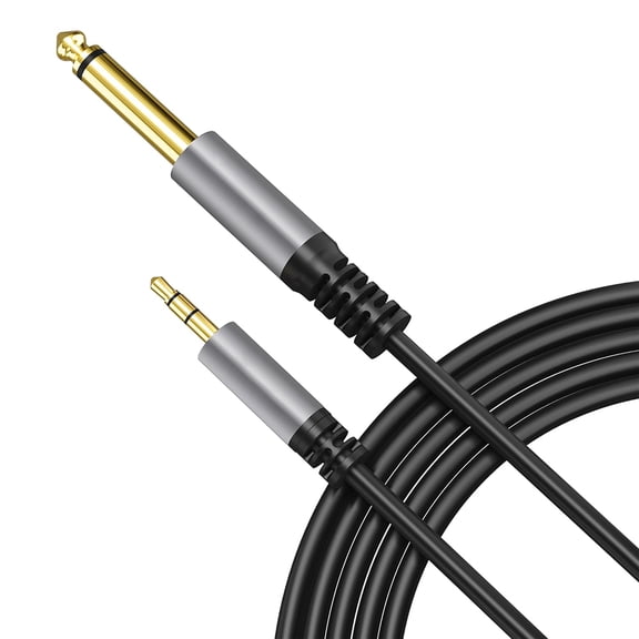 3.5mm 1/8" Male to 6.35mm 1/4" Male TRS Stereo Audio Cable for Amplifier Guitar (1m/3.2ft)