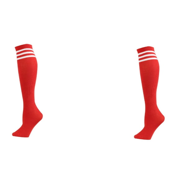 AUQ 2Pair Knee High Socks,Chemical Fiber Womens Socks,Calcetines Para Mujer,Red