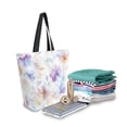 thumbnail image 2 of FORMRS Womens Canvas Tote Bag with Zipper Inner Pocket Shoulder Handbag, Purple Flower Pattern, 2 of 7