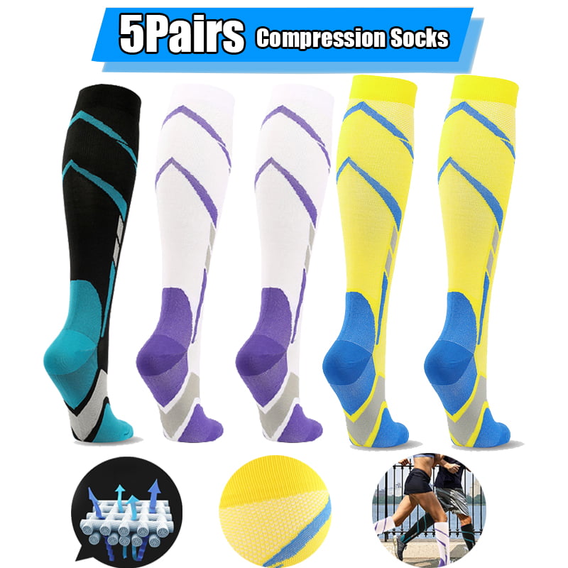 Dicasser Compression Socks, (5 Pairs) for Men & Women 15-20 mmHg is ...