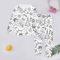 thumbnail image 2 of Girls Outfits 2 Piece Cartoon Print Long Sleeve Crew Neck Top And Cuffed Trousers Loungewear Girls' Clothing Sets 2 years-3 years, 2 of 3