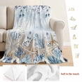 thumbnail image 5 of Blue Beige Coastal Blanket Soft Cozy Warm Twin Blanket for Bed, Plush Fuzzy Flannel Fleece Blankets for Sofa, Beach Starfish Summer Eucalyptus Ombre Throw Blankets for Couch, Gifts for Men, 60"x80", 5 of 9