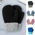 thumbnail image 6 of Visland Boys Girls Full Finger Gloves, Fashion Casual Solid Color Soft Skin-friendly Cozy Knitted Plush Winter Hand Warm Windproof Mittens for Daily Wear (0-5 Years), 6 of 6