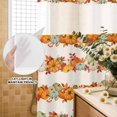 thumbnail image 2 of No Hook Shower Curtain with Built-in Rings - Pumpkins Fall Thanksgiving Washable Waterproof Fabric Bathroom Curtains for Hotel,Rentals, 72 X 72 Inch Long , Farmhouse Autumn Leaves Floral, 2 of 9