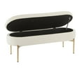 thumbnail image 2 of Chloe Contemporary/Glam Storage Bench in Gold Metal and Cream Velvet by LumiSource, 2 of 5