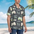 thumbnail image 2 of Lsque Gamers pattern Hawaiian Shirt for Men, Unisex Summer Beach Casual Short Sleeve Button Down Shirts-X-Large, 2 of 9