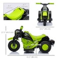 thumbnail image 3 of Qaba Electric Bike, Ride on Bubble Car w/ LED Headlight, Music Green, 3 of 10