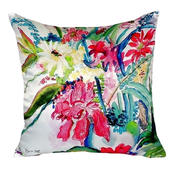 Betsy Drake Multi Florals No Cord Throw Pillow