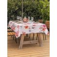 thumbnail image 3 of Outdoor Tablecloth with Umbrella Hole for Patio/Picnic/Party/Camping, Spring Flowers Waterproof Table Cloth Rectangle Table Cover Washable, Watercolor Pink Orange Floral Romantic Rustic (54"x 80"), 3 of 8