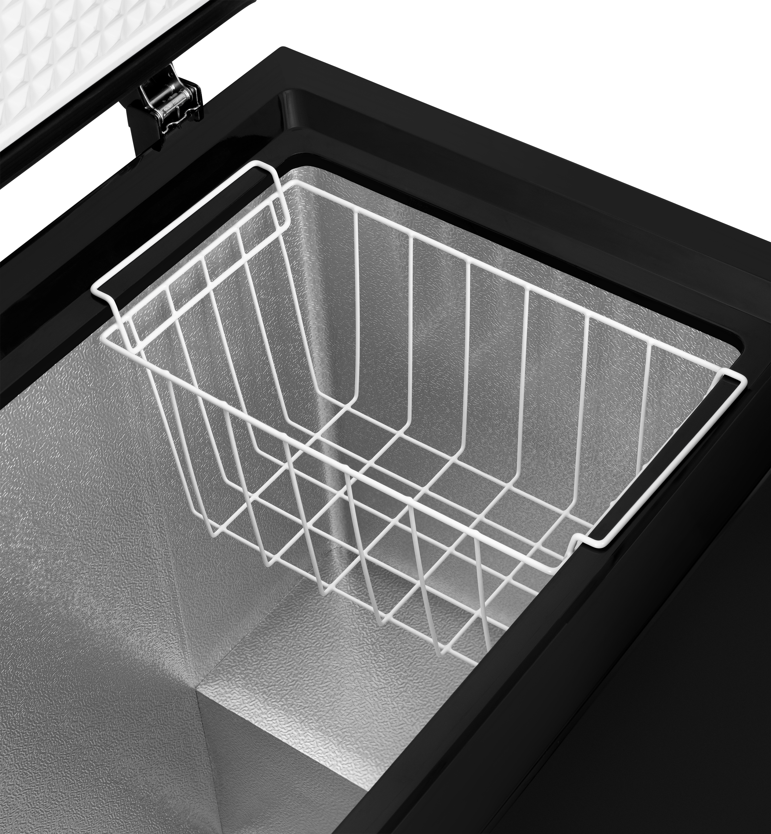 Newair 6.7 Cu. Ft. Compact Chest Freezer in Black, Temperature Control, Fast Freeze Mode, Door Alarm, Wire Basket, Self-Diagnose Program, and LED Lighting