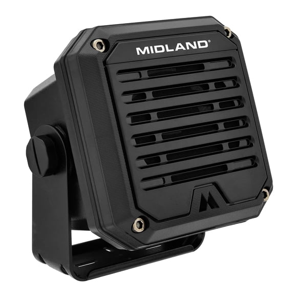 Midland- SPK100 Heavy-Duty 20W External Speaker - 180 Degrees Swivel Base Bracket Works with All CB and MXT Radios 8-OHM Sound System 3.5mm Audio Plu