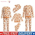 thumbnail image 1 of Christmas Family Matching Pyjama Set Gingerbread Man Print Tops and Loose-Fit Trousers Set, 1 of 8
