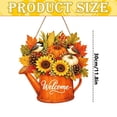 thumbnail image 3 of Watering Can Fall Welcome Sign, 11.8 inch Pumpkin Sunflower Wooden Hanging Ornament, Maple Leaf Harvest Door Decor, Thanksgiving Front Porch Plaque, Rustic Farmhouse Wall Art, Autumn Home Decoration, 3 of 7