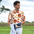 thumbnail image 3 of Sikiie Thanksgiving Turkey Leaves Print Men's Short-sleeved POLO Shirts, Button-down Shirts and T-shirts are Suitable for Vacation, Leisure and Business-Large, 3 of 6