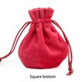 thumbnail image 2 of tamizeot Velour Jewelry Bag Drawstring Pouch Wedding Gift Packaging Organizer Party Favors Candy Dust Cover Pack Storage Tool Red/round bottom, 2 of 6